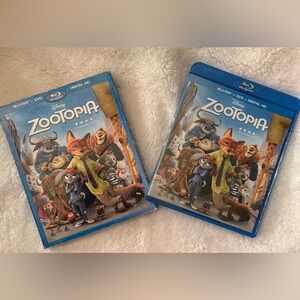 Disney Zootopia Blu-ray and DVD with Blue and Red Cover